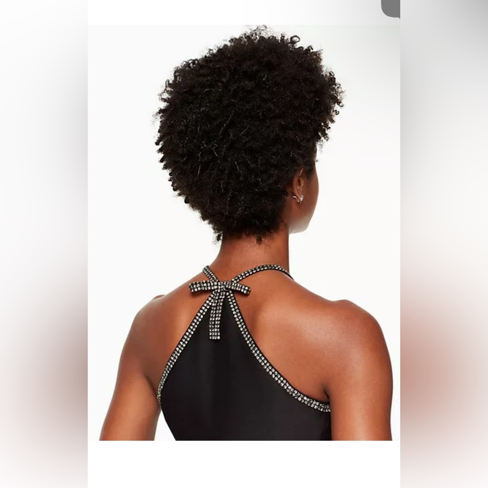 Kate Spade Black Halter Dress with Silver Accents